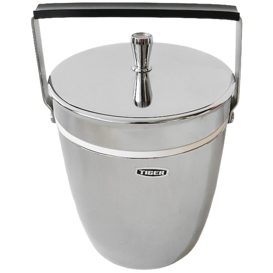 Vintage Tiger Verchroomde Geïsoleerde Ijsemmer Chroom Zilver 1960’s 1
