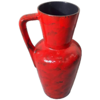 Xxl 70's Grote Rode Lava Vaas Vintage Vloervaas Retro Vaas