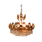 Retro Vintage Hanglamp Hollywoodregency Jaren 60 Goud Kleur thumbnail 1