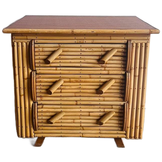 Rohe Noordwolde Bamboe Rotan Ladekast Nachtkastje Vintage 1