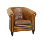 Mooie Grote, Luxe Schapenleren Clubfauteuil Met Een Unieke Uitstraling thumbnail 1