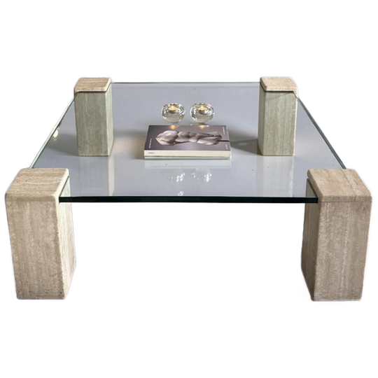Glas En Travertin Salontafel 1
