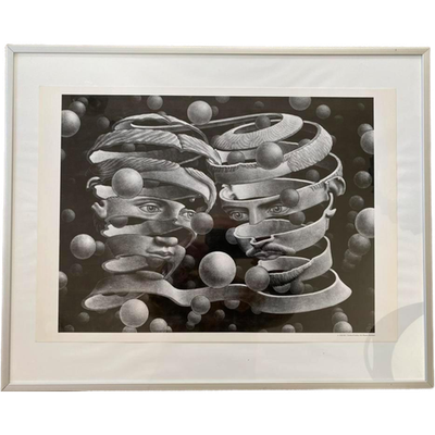 M.C. Escher Art-Print Bond Of Union In Aluminium Lijst