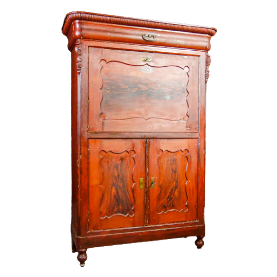 Brocante Hollandse Secretaire Kast – Begin 1900 – Rood 1