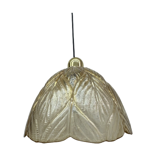 Peil & Putzer Glass Leaf Hanging Lamp , 1970’S