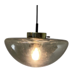 Space Age Design - Raak Amsterdam - B 1065 - Hanging Pendant - ‘Goudschaal’ - Smoked Glass And Br thumbnail 1