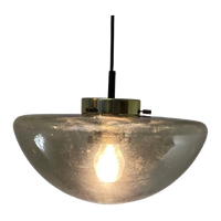 Space Age Design - Raak Amsterdam - B 1065 - Hanging Pendant - ‘Goudschaal’ - Smoked Glass And Br