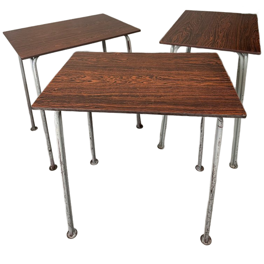 Vintage Industriële Schooltafels – Staal En Composiet 1