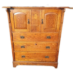 Antieke Eiken Ladekast Dressoir Uniek Model thumbnail 1