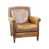 Comfortabele, Karaktervolle Fauteuil/Armchair Gemaakt Van Schapenleer Met Een Leuk Design