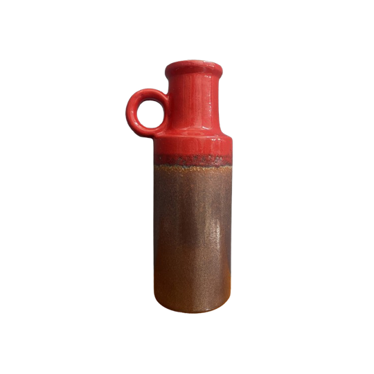 Scheurich Vase Model 401-28 In Red And Brown Wgp 1