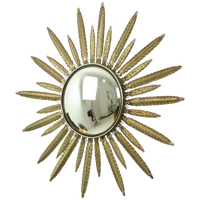 Mid Century Verkoperd Metalen Zonnespiegel Deknudt Convex 55Cm