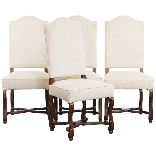 Chique Set Van 4 Comfortabele Antieke Eetkamerstoelen Met Sierlijk Houten Frame 1