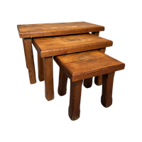 3x Brutalist Nesting Tables – Oak
