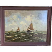 Zeegezicht - Schilderij Met Zeilboten - Van Dijk