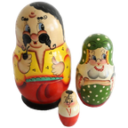 Set Van 3 Nestpoppen, Oekraïens Jaren '80 thumbnail 1