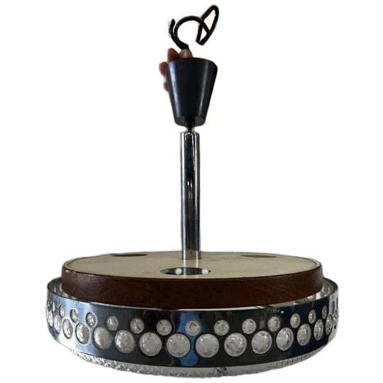 Vintage Bruine Ufo Hanglamp / Space Age Luster 1