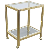 Vintage Bar Cart Trolley Serveerwagen Regency Messing Glas
