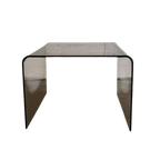Vintage Gerookt Plexi Curved Bijzettafel / Sidetable thumbnail 1