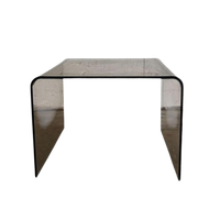 Vintage Gerookt Plexi Curved Bijzettafel / Sidetable