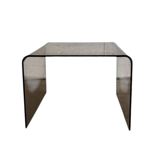 Vintage Gerookt Plexi Curved Bijzettafel / Sidetable 1