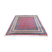 Handgeknoopt Perzisch Sarough Mir Vloerkleed 245X295Cm - Vintage Tapijt - Rood Beige Blauw- Reliving