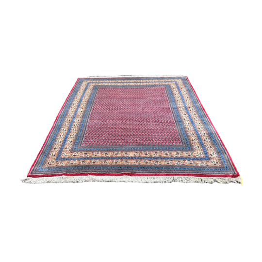 Handgeknoopt Perzisch Sarough Mir Vloerkleed 245x295cm - Vintage Tapijt - Rood Beige Blauw- Reliving 1