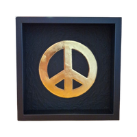 Peace Logo 23ct Goud Verguld Kunstwerk In Lijst