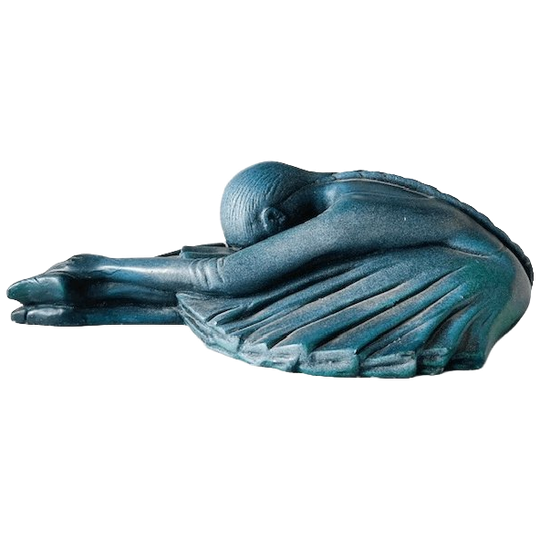 Vintage Ballerina Beeldje Blauw Groen Keramiek 1
