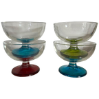 4X Vintage Ijscoupe Glas Gekleurd thumbnail 1