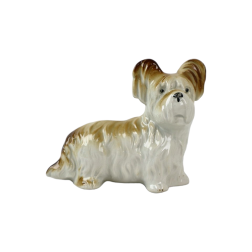 Vintage Porselein Terriër Hond Beeldje Figuur Gemerkt Foreign 9000
