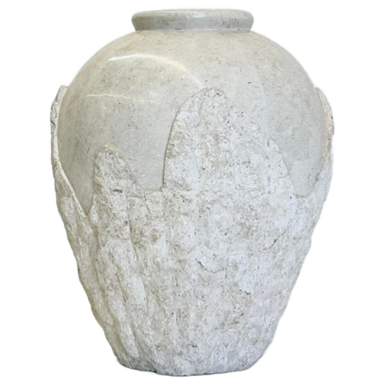 Grote Vintage Mactan Steen Tessellated Vloer Vaas 1