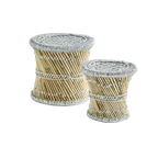 Set 2 Krukjes Pampas Met Zilverkleurige Zitting thumbnail 1