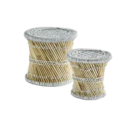 Set 2 Krukjes Pampas Met Zilverkleurige Zitting 1