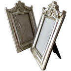 2x Mooie Zilverkleurige Brocante , Barokstijl Houten Lijsten Met Glas thumbnail 1