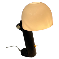 Fuder - Mushroom Table Lamp - Black Plastic Base And Adjustable White Acrylic Shade