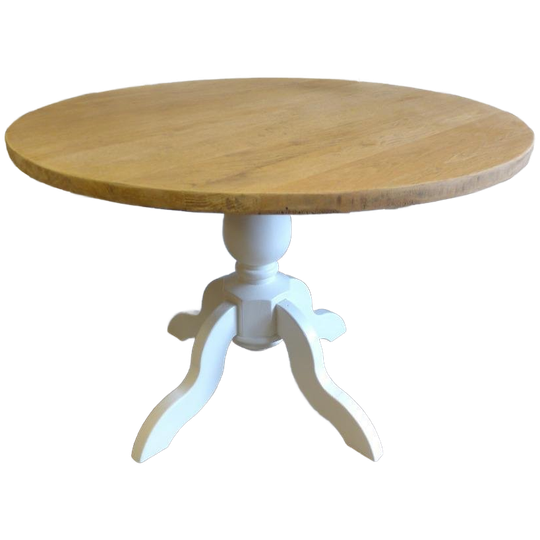 Prachtige Witte Landelijke Ronde Eettafel 1