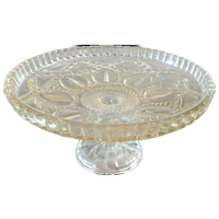 Art Deco Glazen Schaal Op Voet Gele Gloed