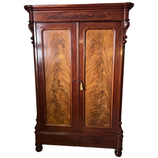 Uitneembare Antiek Mahonie Kast Met Planken, Onderlade En 2 Binnenlades, 127 Cm Breed 1