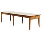 Zeer Grote En Karaktervolle Antieke Eikenhouten Xxl Eettafel Voor 8 Tot 10 Personen thumbnail 1