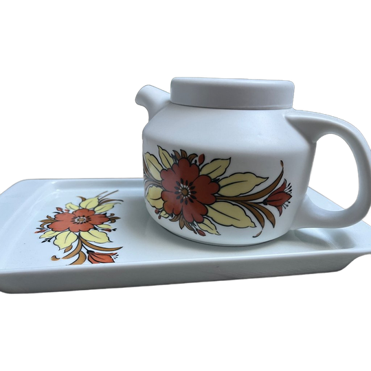 Vintage Arzberg Servies. 2 Pannen Schaal En Theepot 1