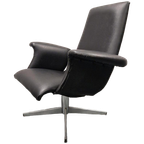 Goldsiegel Vintage Draaifauteuil Zwarte Draaistoel Jare 60 thumbnail 1