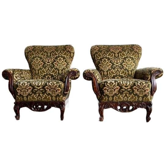 Set 2 Vintage Barok Clubzetels /retro Éénzit /louis Quinze 1