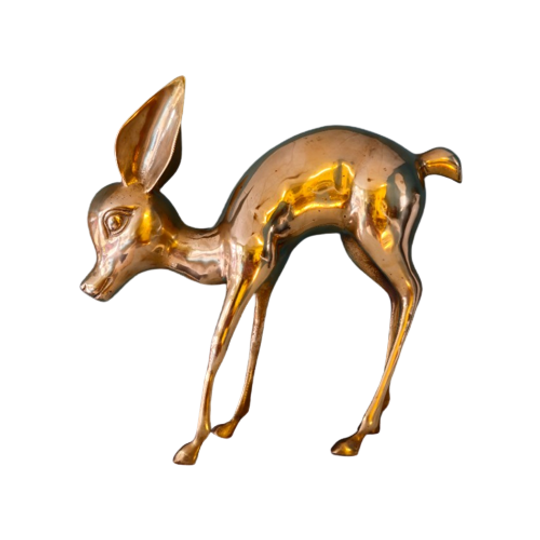 Vintage Messing Bambi Hert Beeld 1
