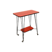 Pd36 – Jaren 50 Bijzettafel Of Trolley Op Wieltjes