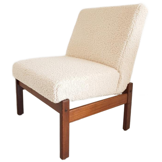 Vintage Fauteuiltje Teak Teddy Stof | Fu04 Yngve Ekström 1