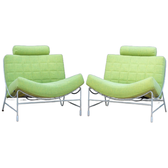 Leolux Volare Fauteuils | 2x Appelgroen | Stof Design 1