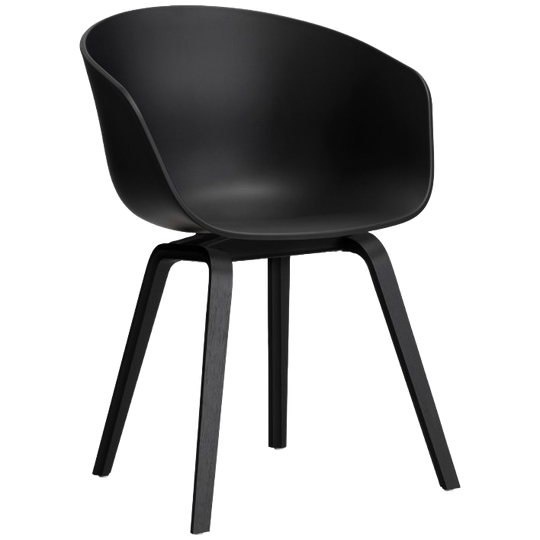 HAY | Aac22 Stoel Zwart Gelakt Eiken Onderstel Black 1