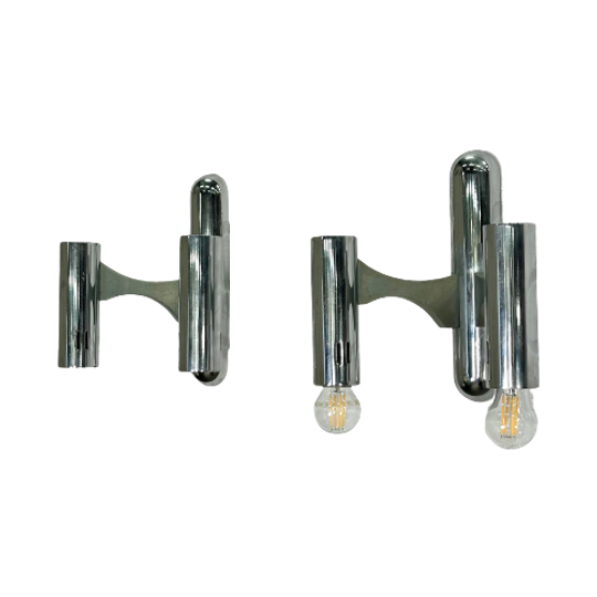 Chrome Wandlampen Van Gaetano Sciolari - 2 Beschikbaar 1