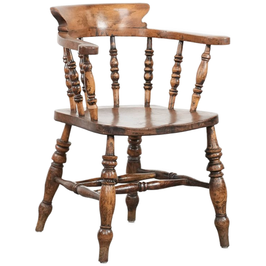 Antieke Engelse Captainchair/ Bijzetstoel/ Bureaustoel Uit Begin 19e Eeuw 1